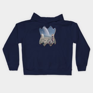 Robot and pet in extraterrestrial city UFO Kids Hoodie